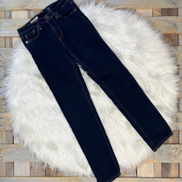 EUC [AG] Prima Mid Rise Cigarette Dark Wash Skinny Blue Jeans | 26R · XS · 2 - Picture 3 of 13